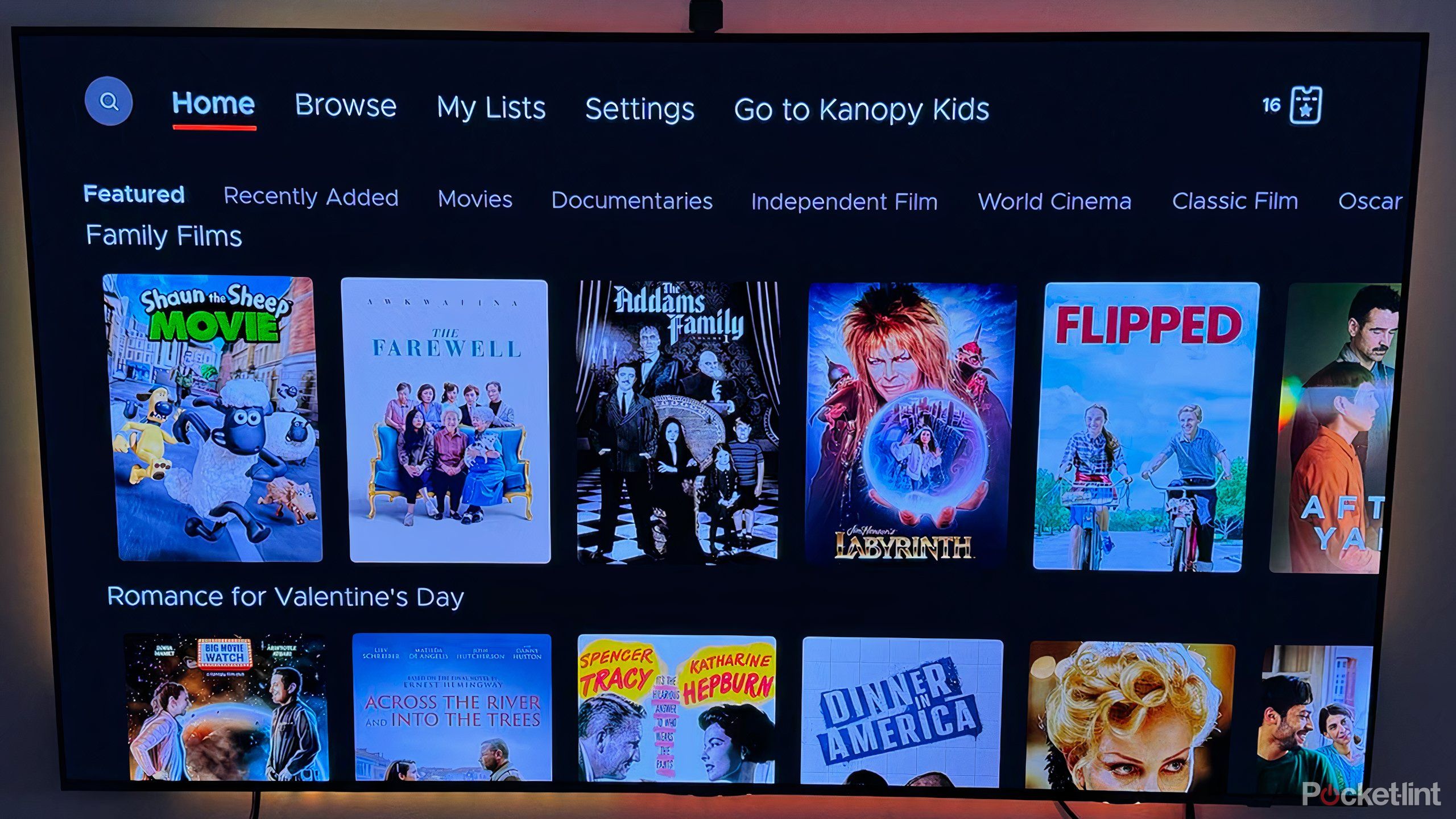 چرخ فلک خدمات جریان Kanopy