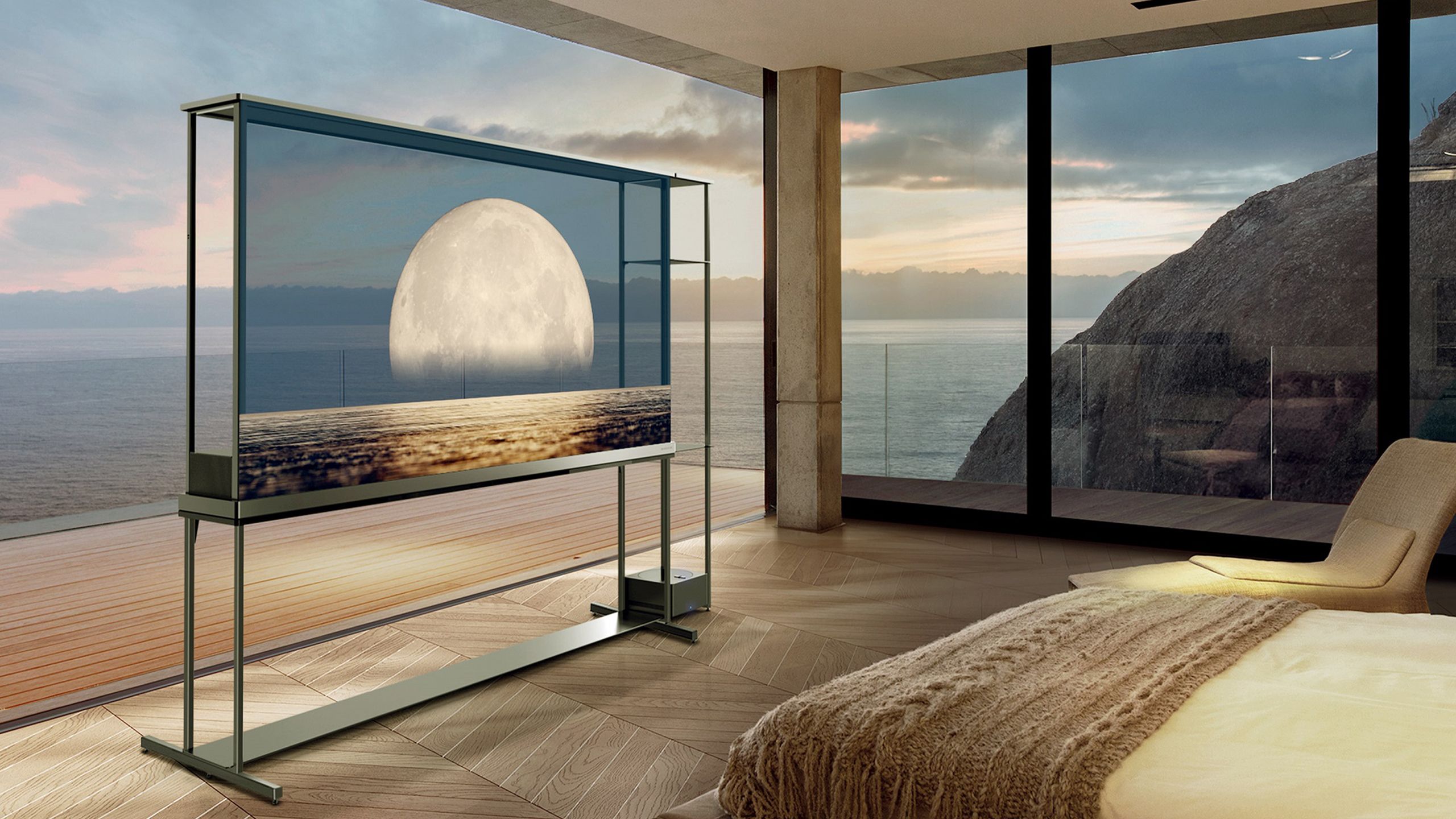 یک تلویزیون شفاف ال جی.