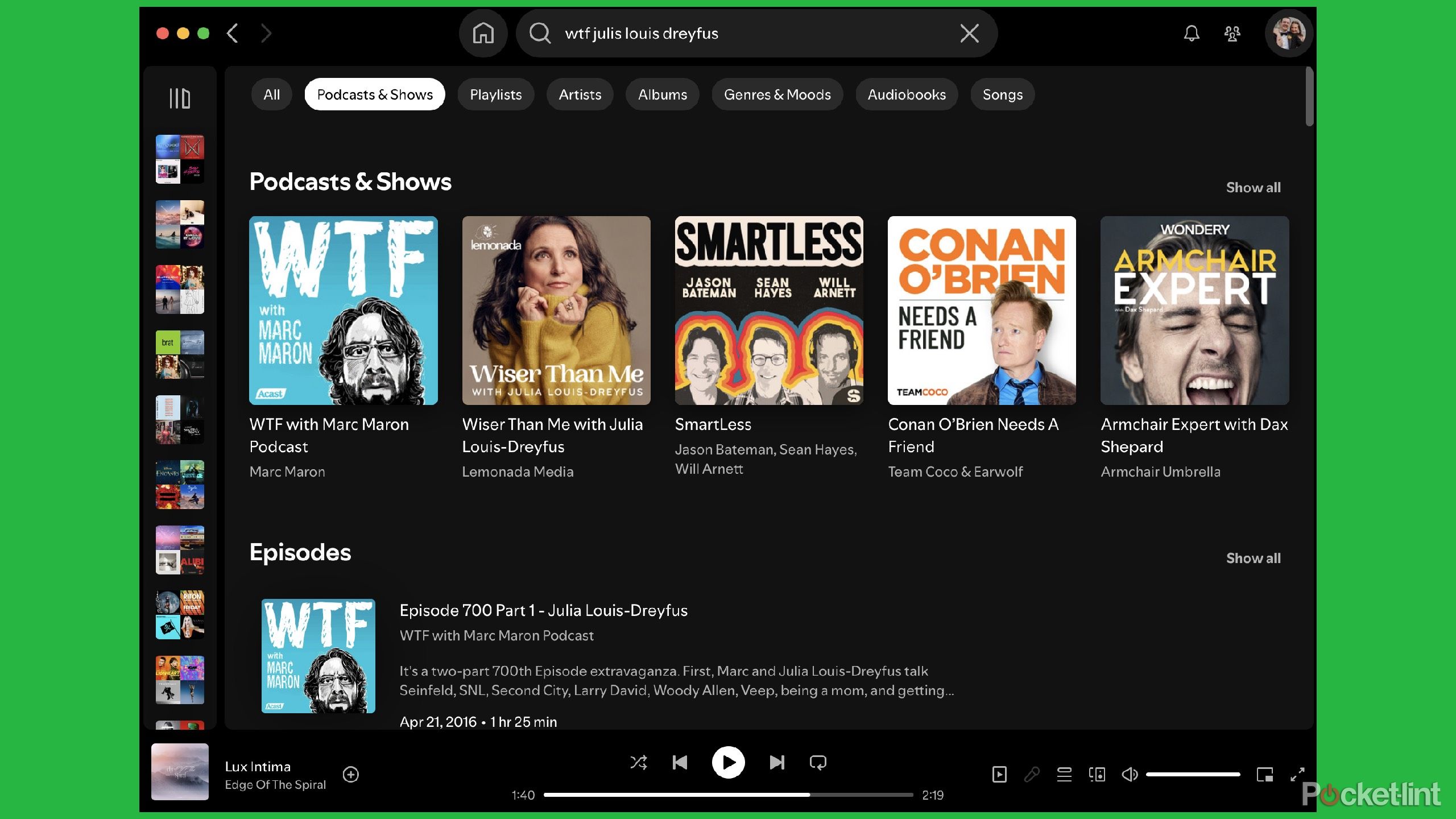 پادکست های جستجوی Spotify. 