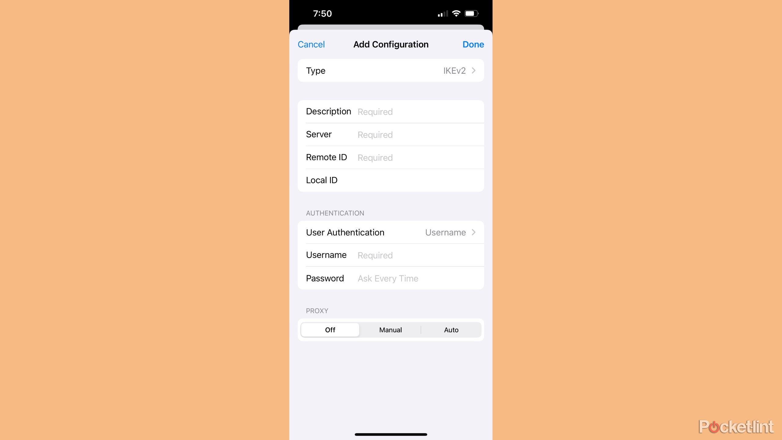 تنظیمات VPN پر می شود