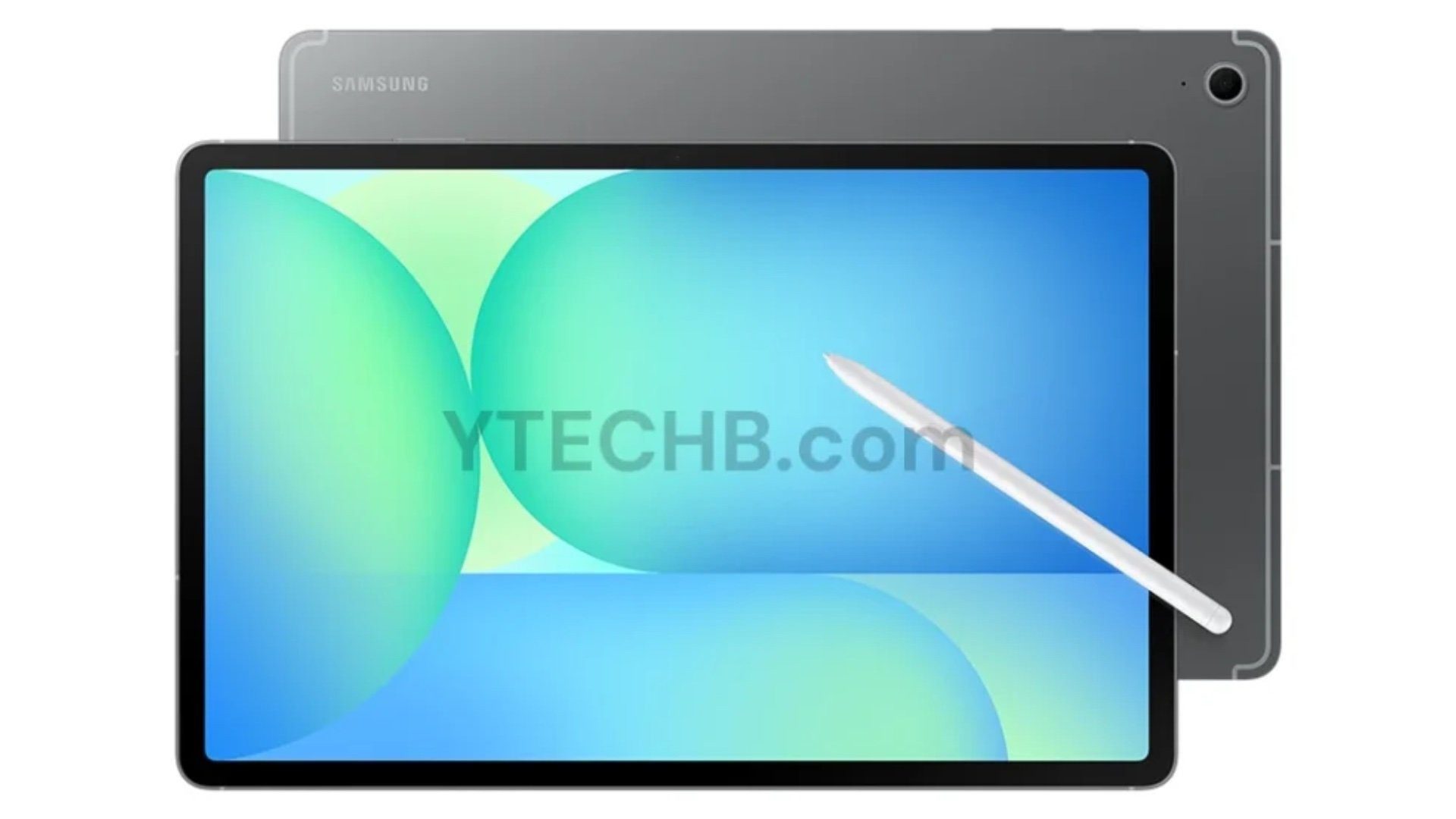 سامسونگ Galaxy Tab S10 FE در برابر پس زمینه سفید.