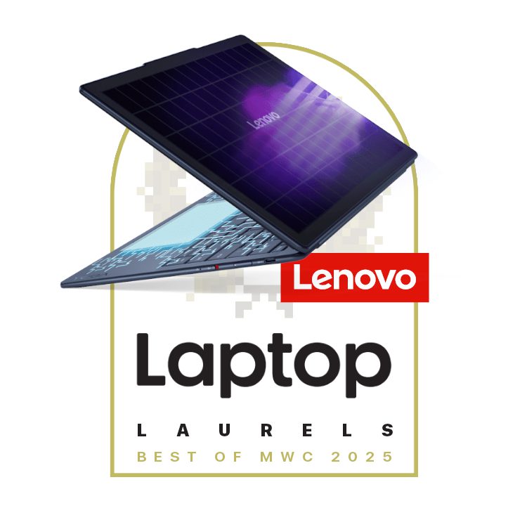 یک تصویر جایزه لپ تاپ MAG برای MWC 2025 ، با بهترین مفهوم: Lenovo Yoga Solar ، یک لپ تاپ با یک پنل خورشیدی برای شارژ. این تصویر بخشی از شماره ویژه لپ تاپ MAG برای MWC 2025 است.