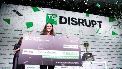 Salva Health Co-Founder & CEO Valentina Agudelo Vargas, winner of the Startup Battlefield 2024, poses onstage during TechCrunch Disrupt 2024 Day 3 at Moscone Center on October 30, 2024 in San Francisco.