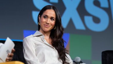 Britain's Meghan, Duchess of Sussex, attends the "Keynote: Breaking Barriers, Shaping Narratives: How Women Lead On and Off the Screen," during the SXSW 2024 Conference and Festivals at the Austin Convention Center on March 8, 2024, in Austin, Texas. (Photo by SUZANNE CORDEIRO / AFP) (Photo by SUZANNE CORDEIRO/AFP via Getty Images)