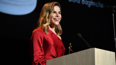 Founder and CEO of Glossier Emily Weiss speaks onstage during 2018 Fragrance Foundation Awards at Alice Tully Hall at Lincoln Center on June 12, 2018 in New York City.