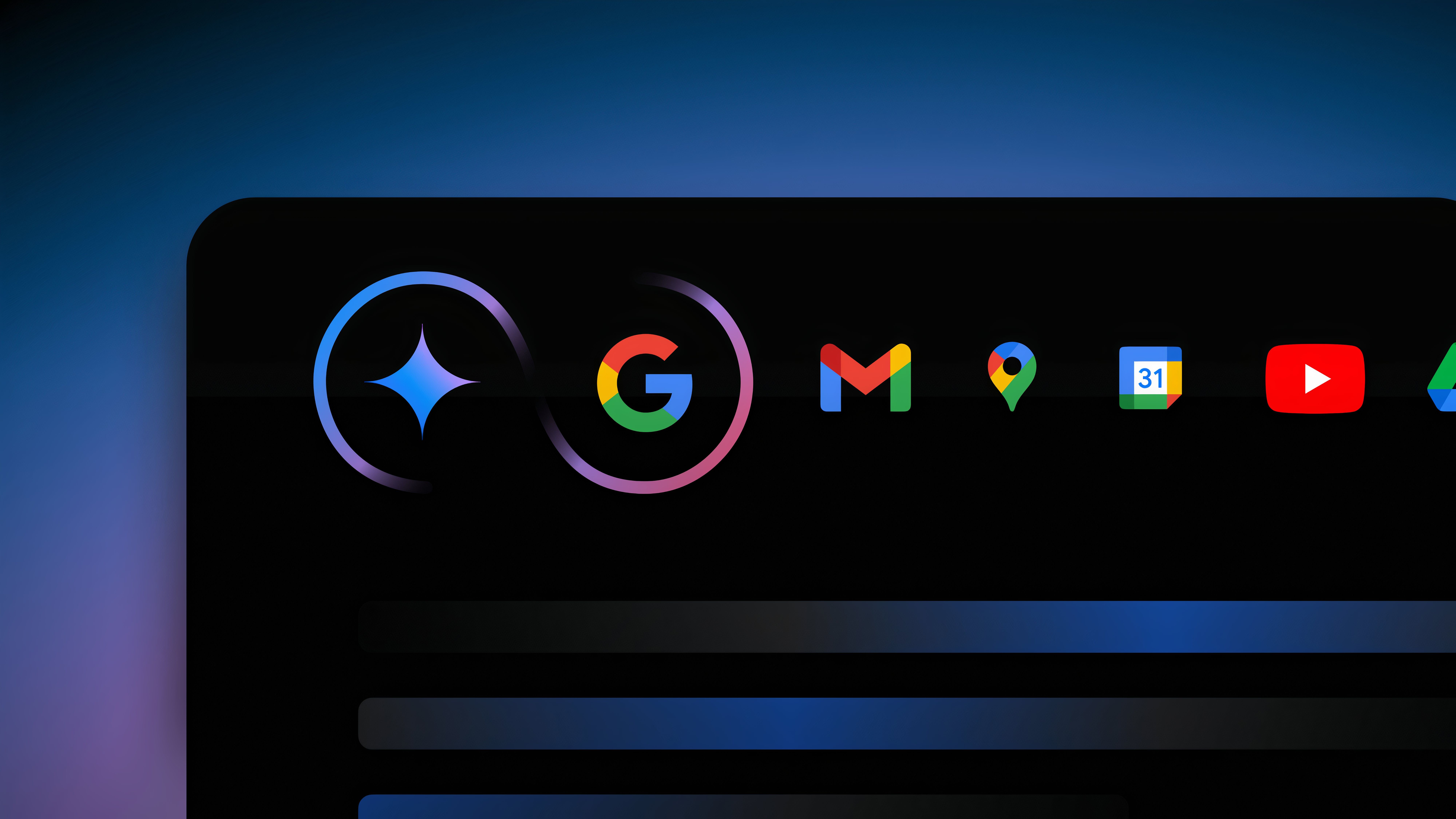 جمینی در یک پنجره با سایر برنامه های Google.