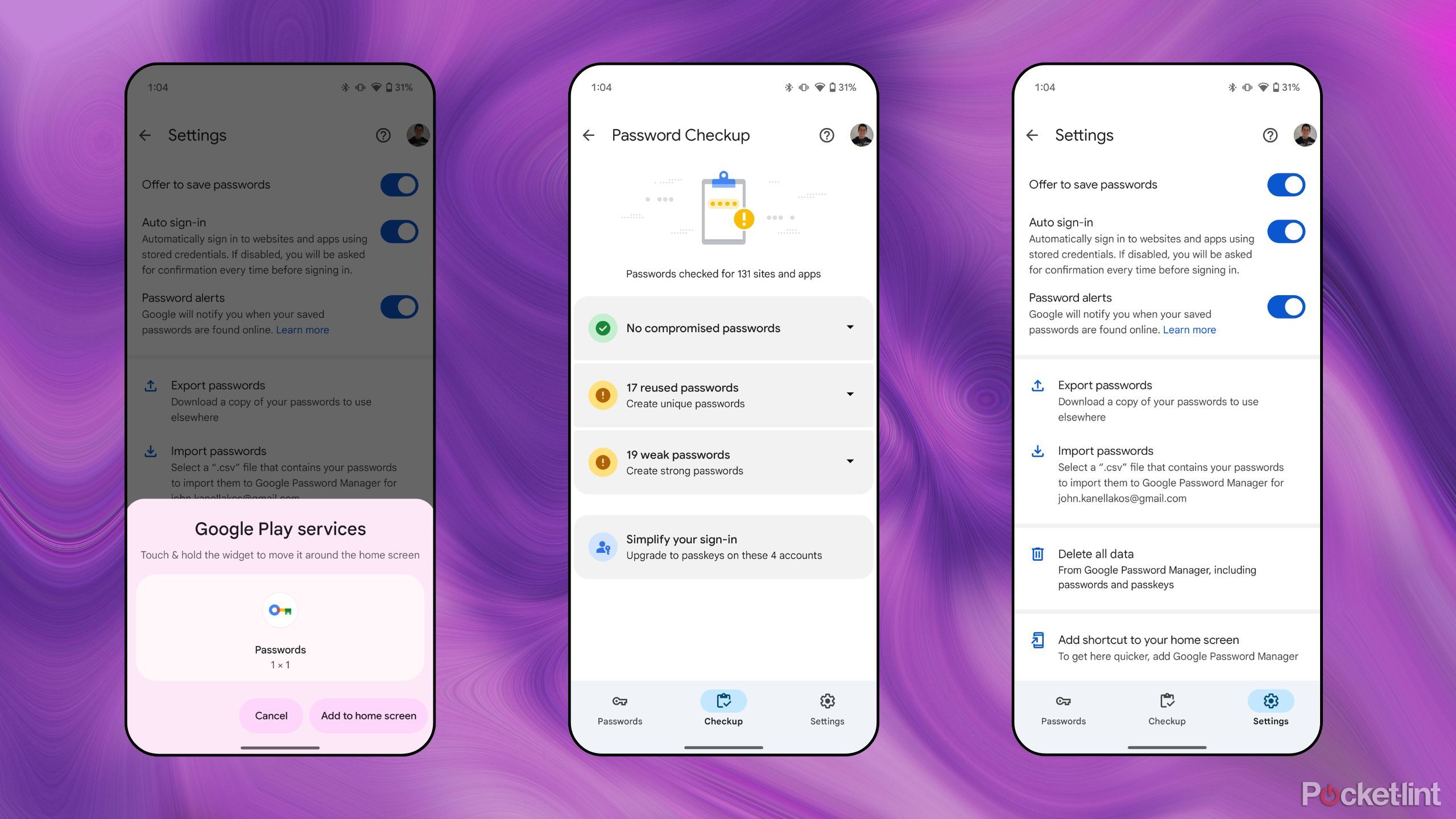 تصاویر مدیر رمز عبور Google