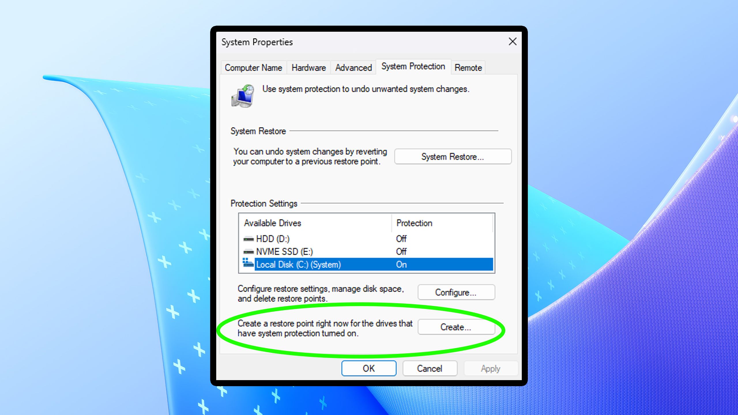 سیستم تنظیم ویندوز 11 را بازیابی کنید.