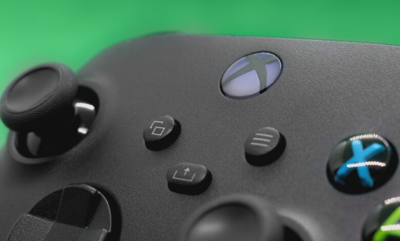 Xbox Wireless Controller on green background