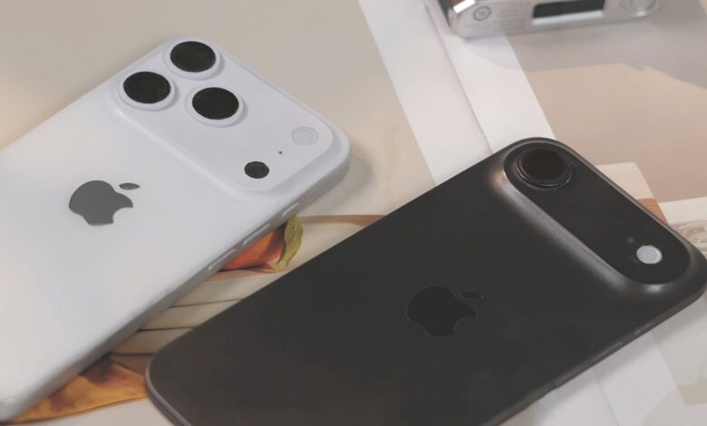 3D printed mockups of the iPhone 17 Pro and iPhone 17 Air shared by Majin Bu on X