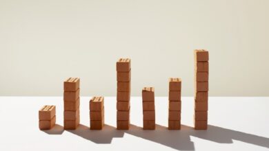 Bar chart arranged by red stone bricks