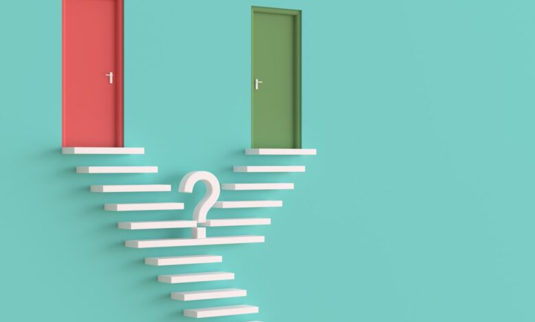 Choosing a path, two doors, two roads