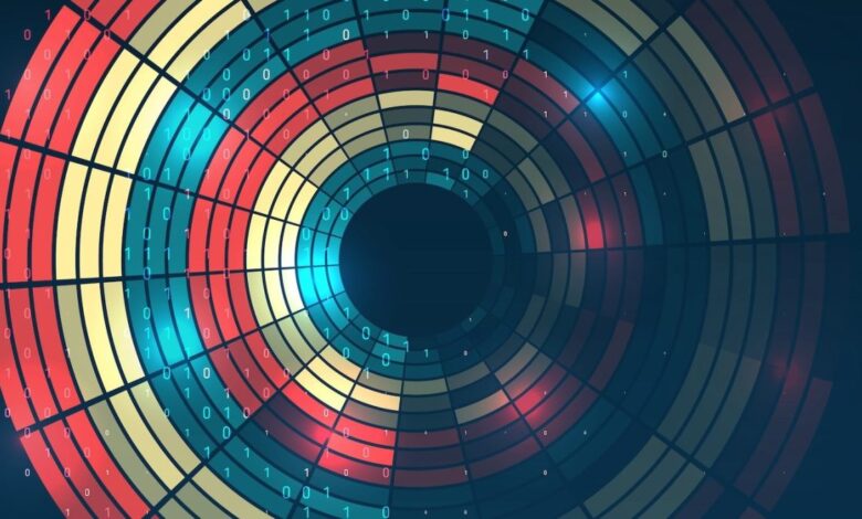 Concept illustration depicting big data and databases.