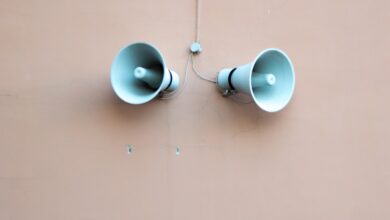 Shot Of Loud Speaker On Wall