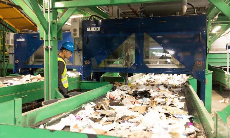A Glacier robot sorts recyclables.