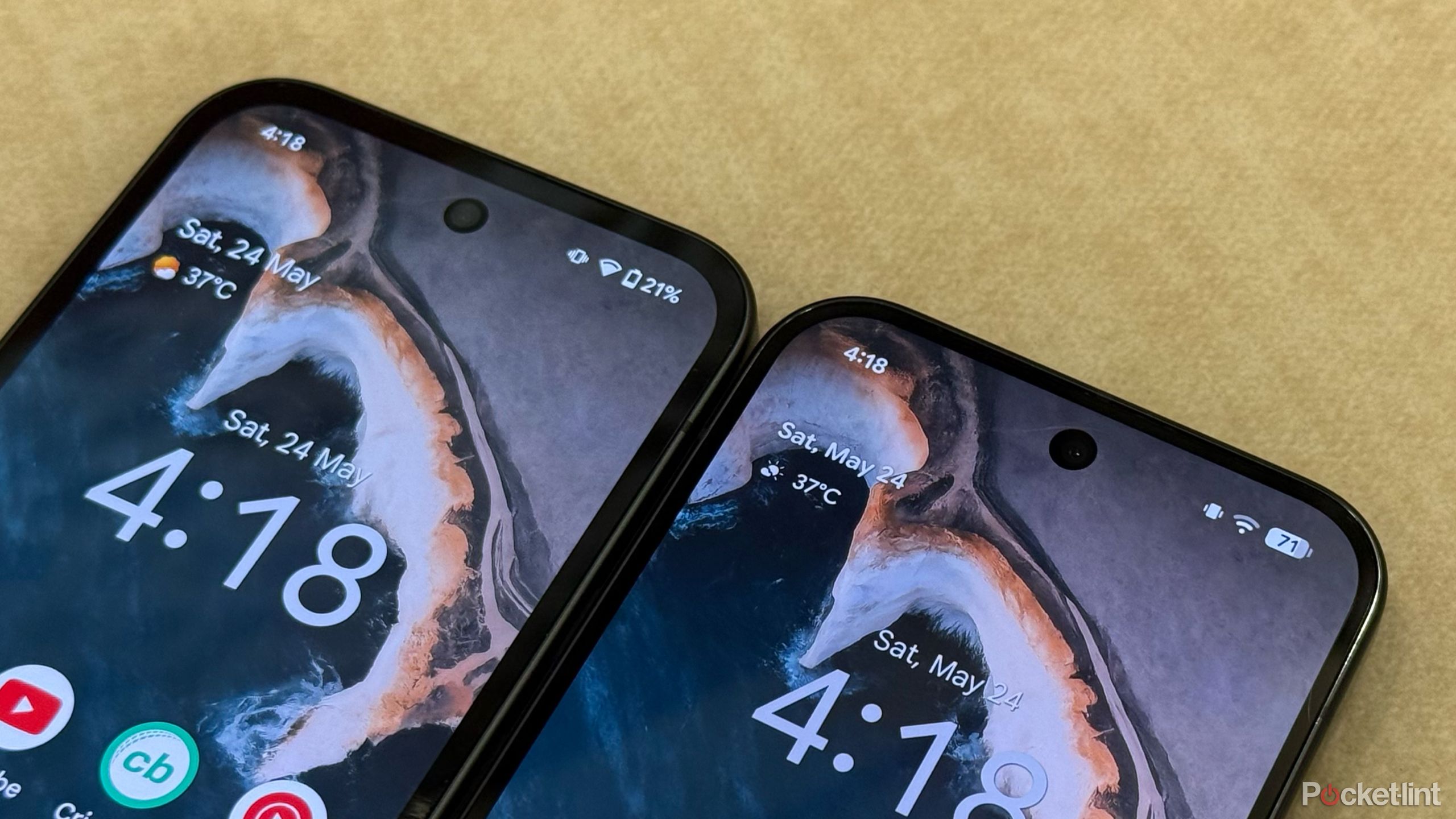 نمادهای نوار وضعیت در Android 15 vs Android 16