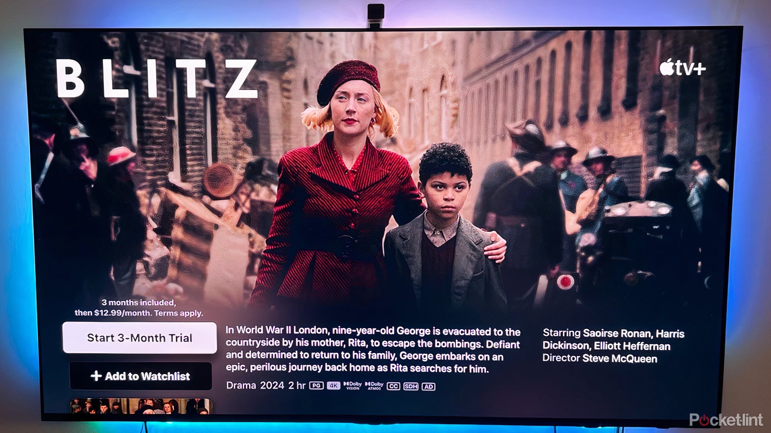 فیلم Blitz در Apple TV+ با پیشنهاد آزمایشی رایگان. 