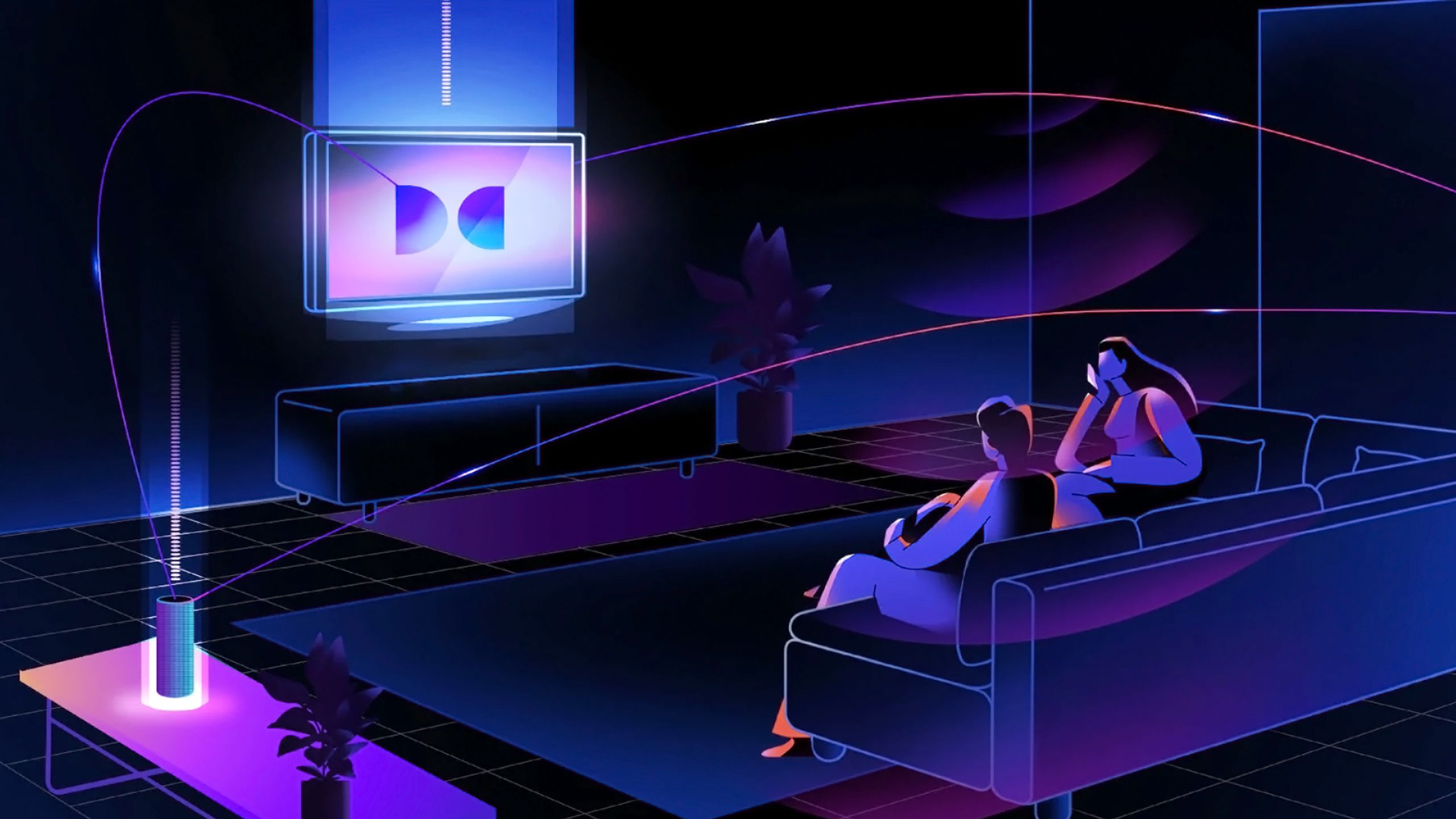 شبیه سازی گرافیکی Dolby Atmos FlexConnect.
