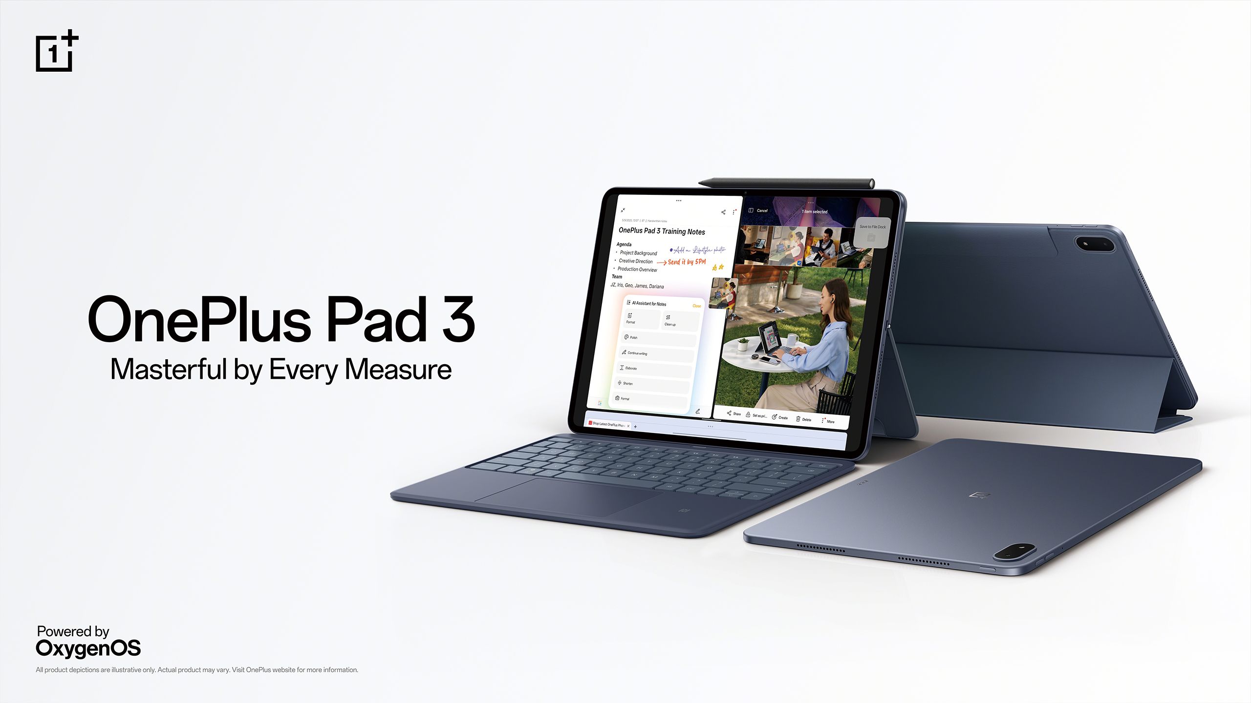 OnePlus pad 3 با صفحه کلید.