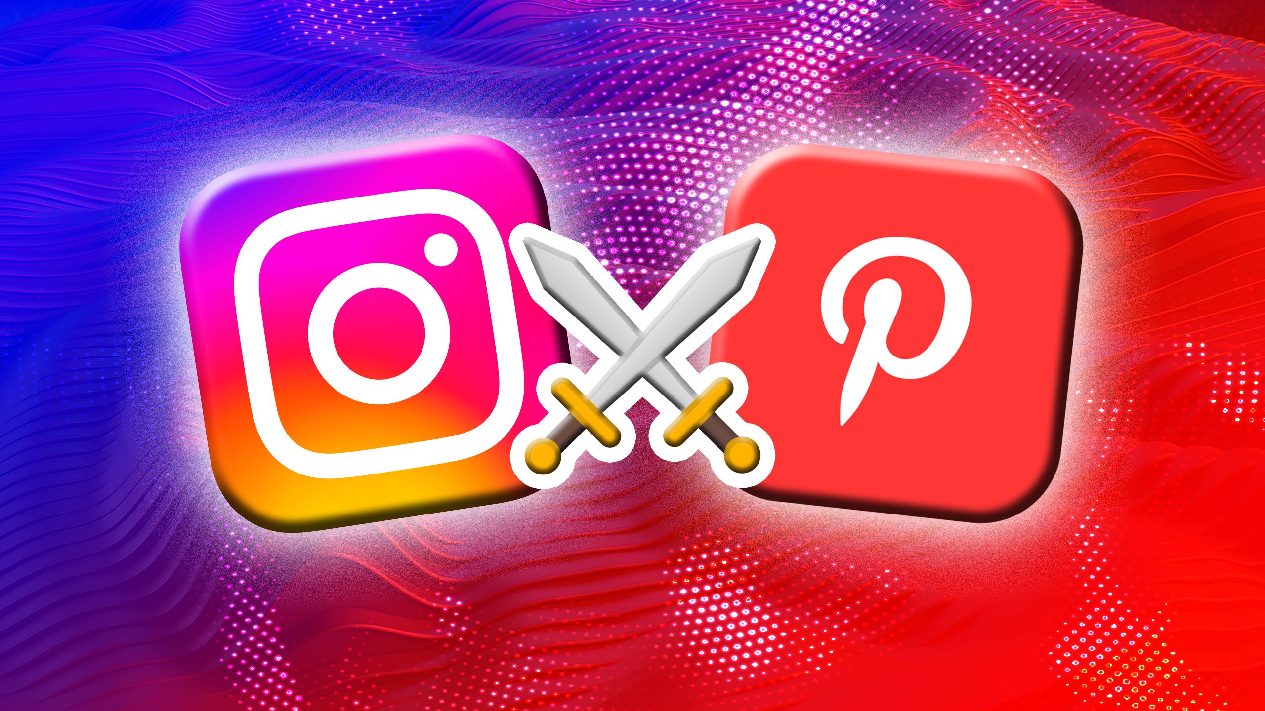 نمادهای Pinterest در مقابل اینستاگرام.