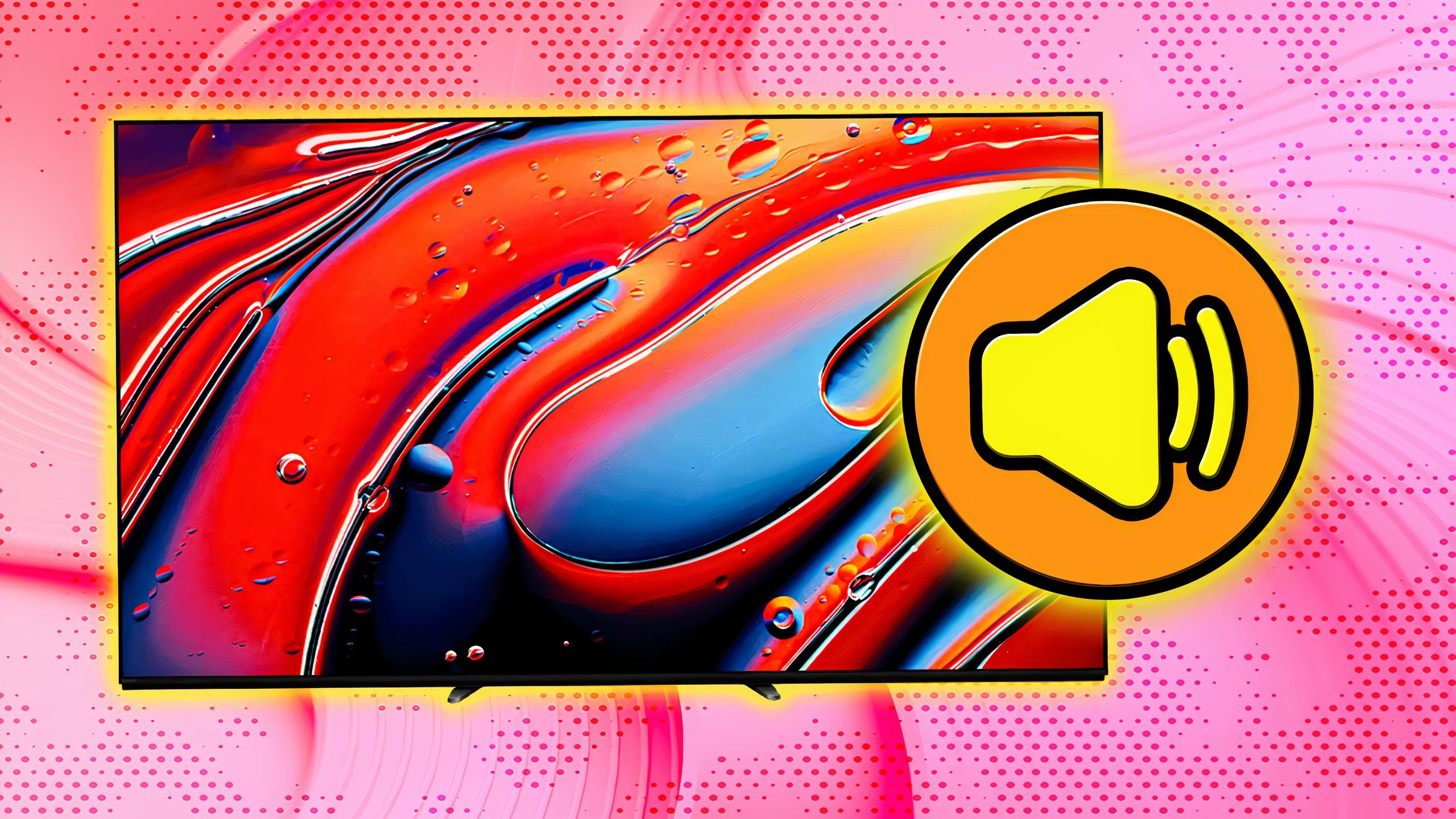 تصویر یک گرافیک صدا در بالای یک تلویزیون هوشمند