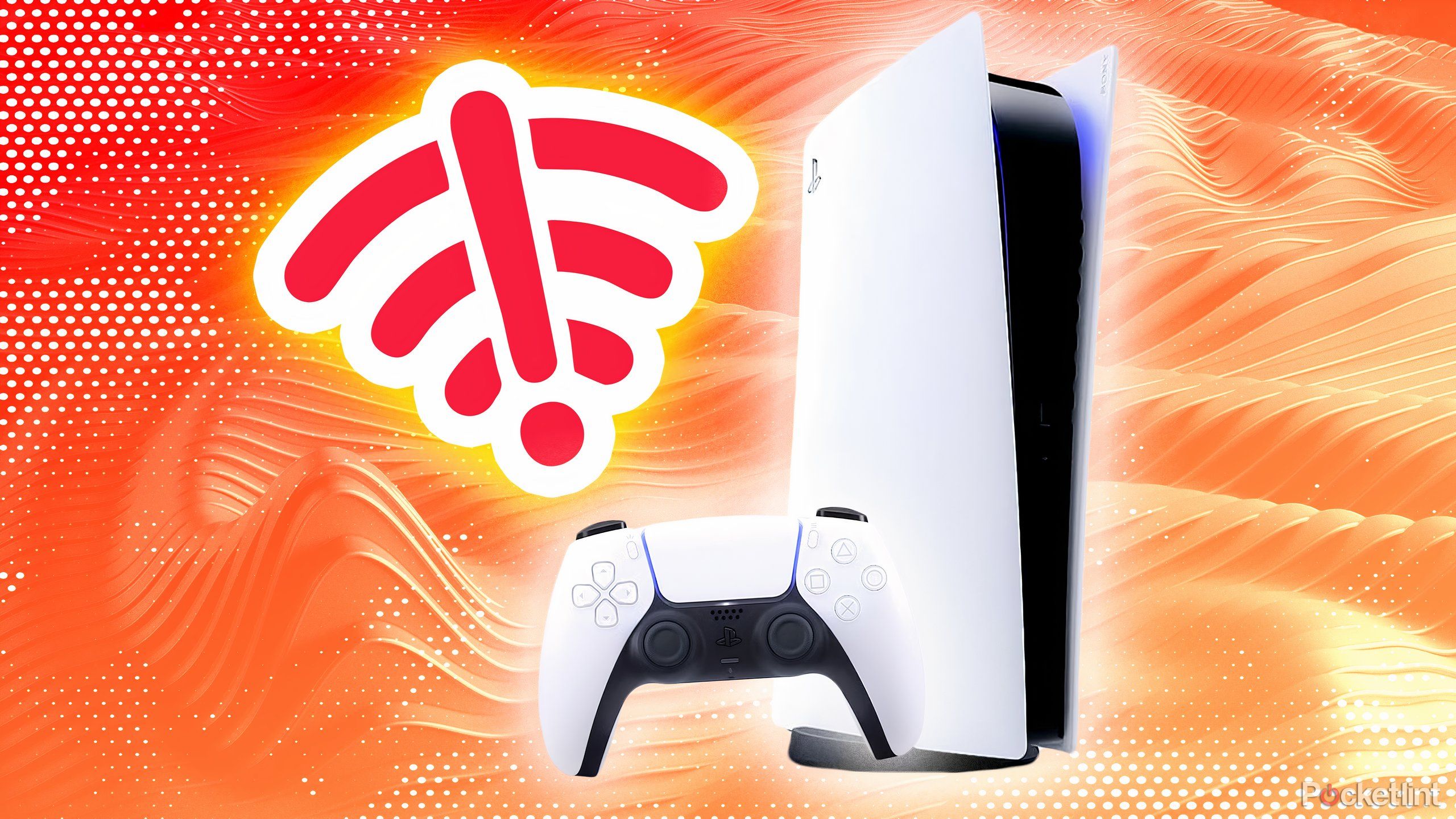 PlayStation 5 و Controller در کنار گرافیک WiFi