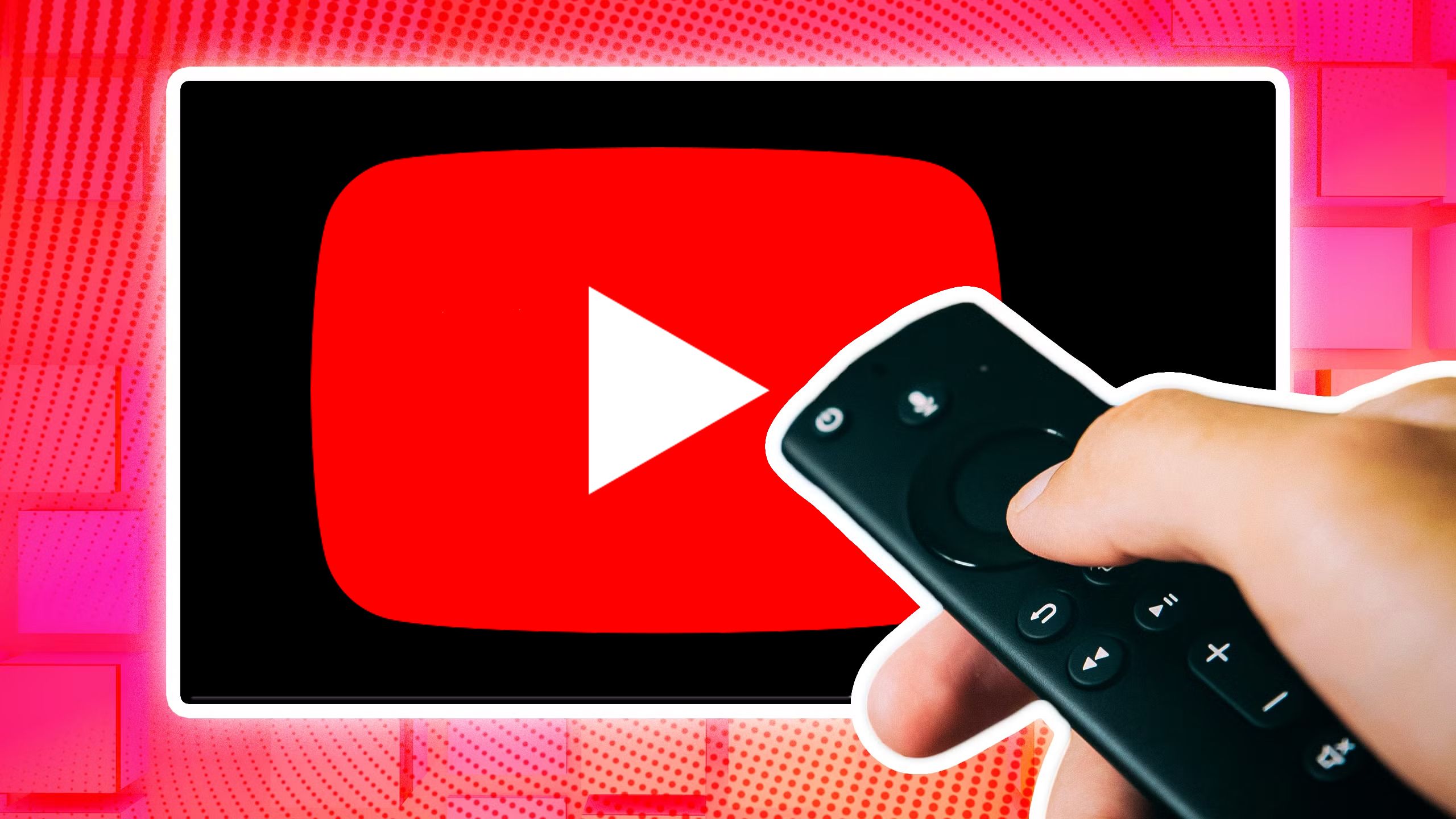 نماد YouTube در تلویزیون.