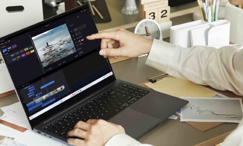Man using Galaxy Book 4 Ultra at work desk
