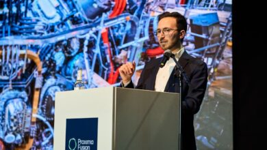 2025-03-11 - Photo from Proxima Fusion’s Munich lab opening event, featuring remarks by Proxima CEO Francesco Sciortino - image credits Fabian Vogl for Proxima Fusion