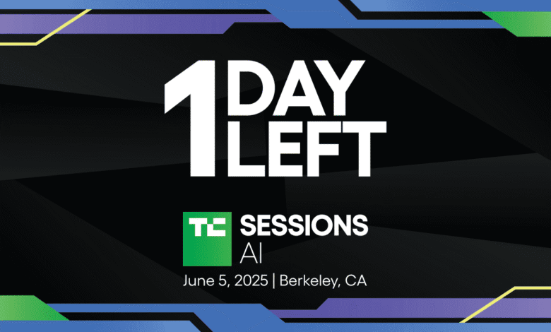 TechCrunch Sessions: AI 1 day left