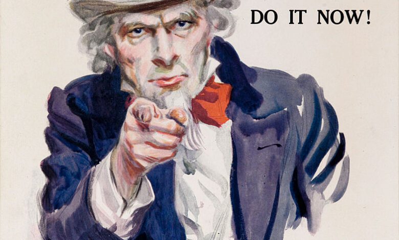 NAVY! Uncle Sam Is calling YOU! American WWI Recruiting Poster