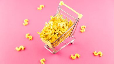 dollars in a shopping cart