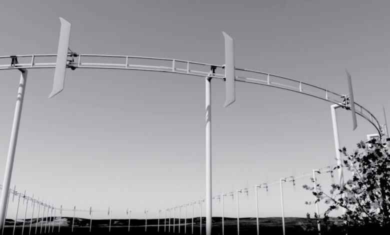 A rendering show's what AirLoom's wind turbine will look like.
