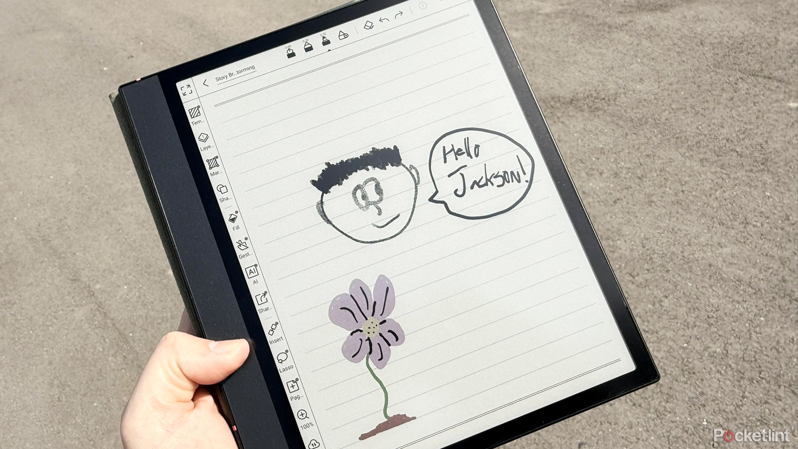 طراحی با استفاده از برنامه NoteTaking Boox Note Air4 C.