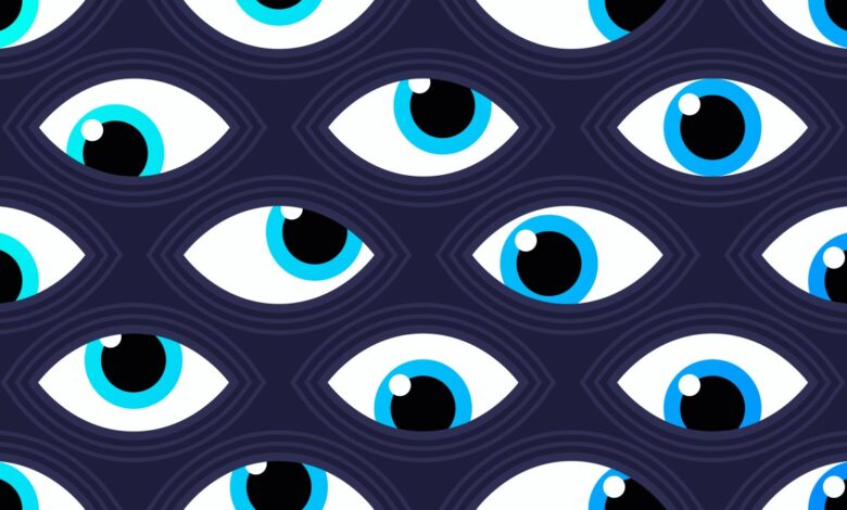 Seamless Eyes Spy Abstract Background Pattern