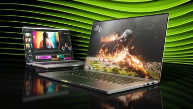 Image showing two Nvidia GeForce RTX-powered laptops, highlighting the gaming and productivity potential of the company's GPUs.
