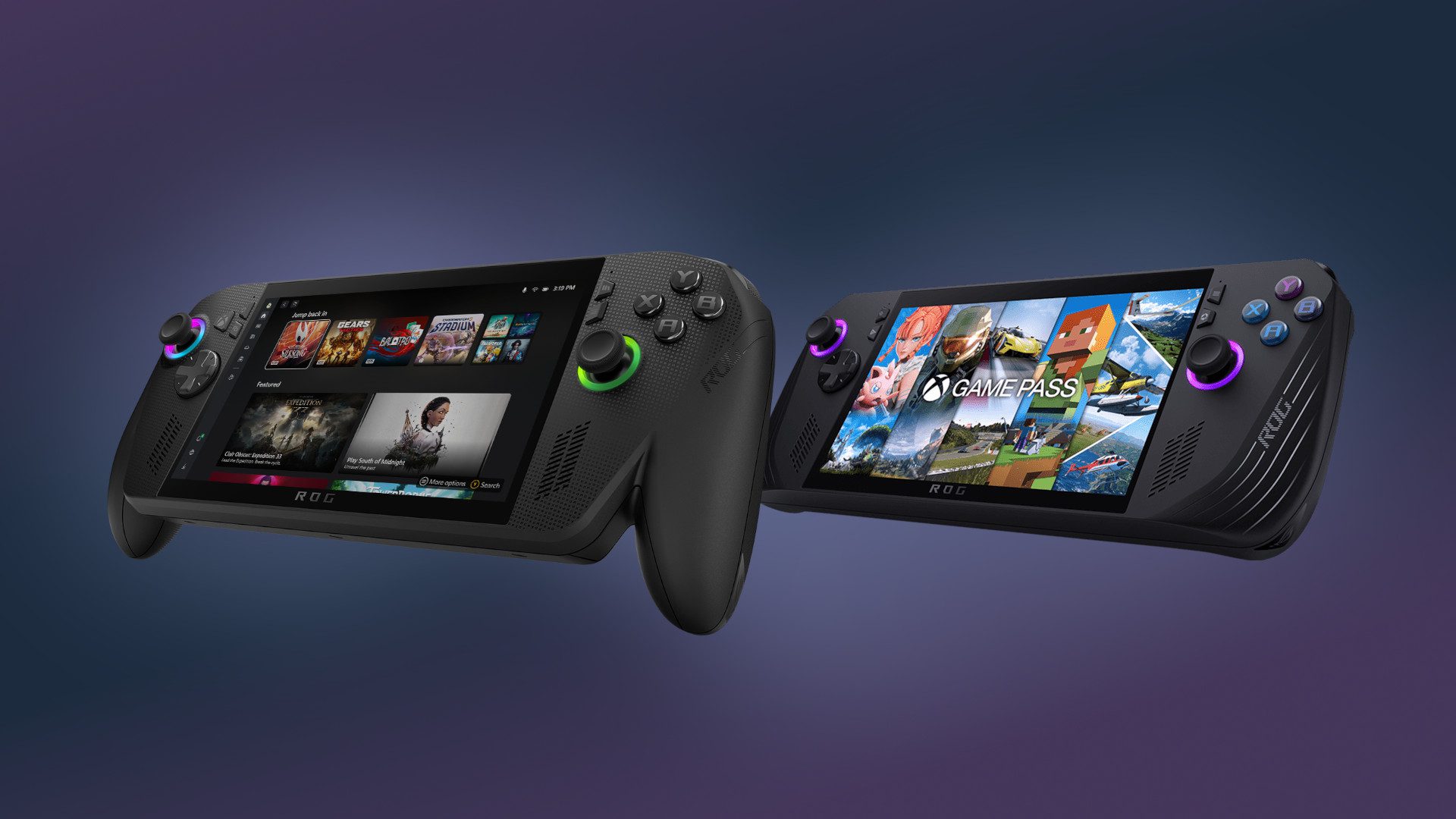 ASUS ROG XBOX ALLY X و ROG ALLY X در کنار هم
