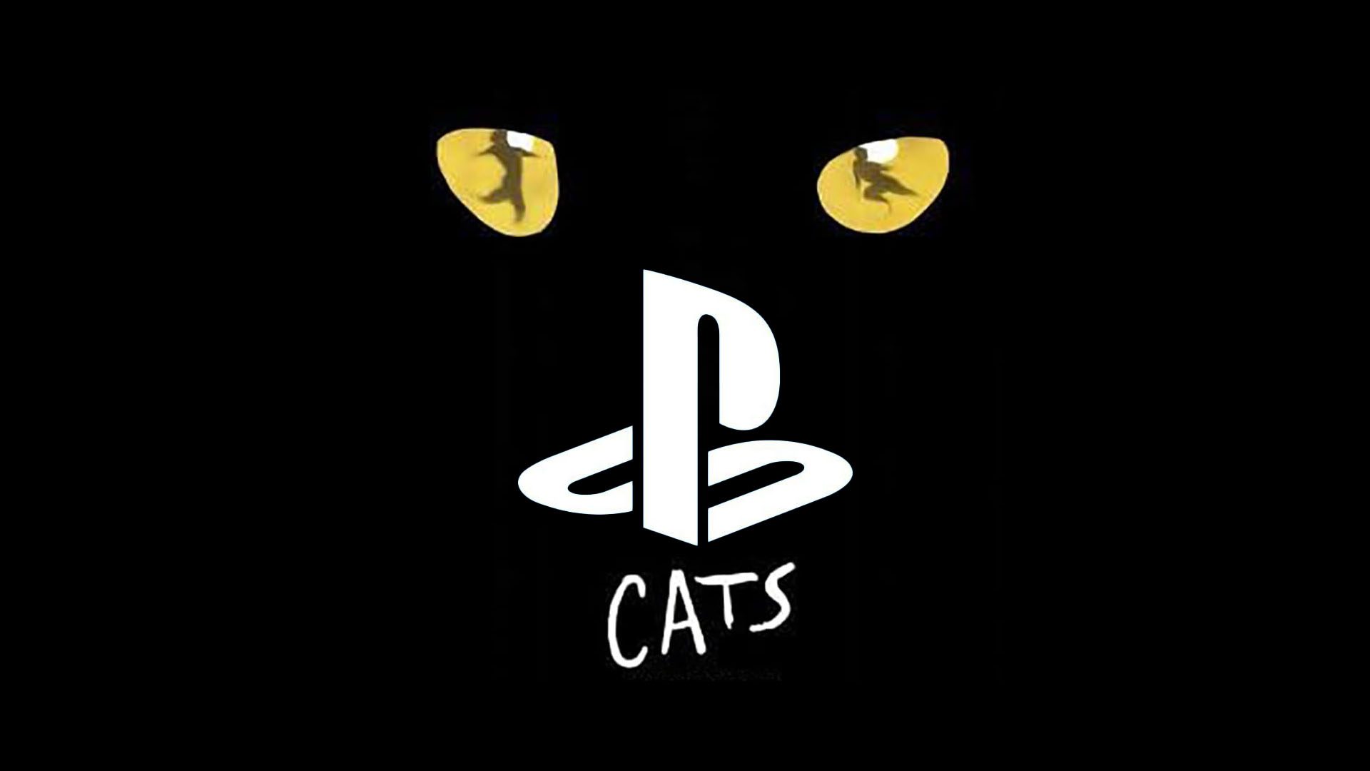 پوستر برای موسیقی اندرو لوید وببر "گربه" با آرم پلی استیشن در مرکز.