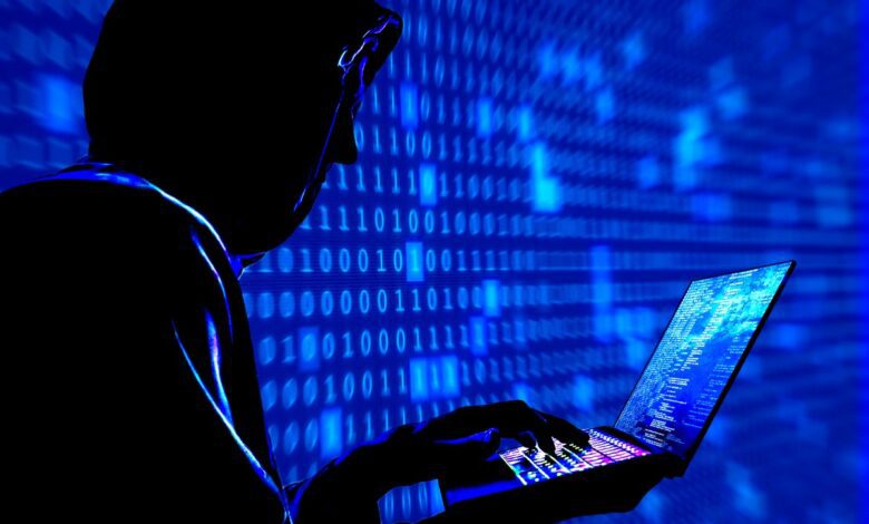silhouette adult man hacker