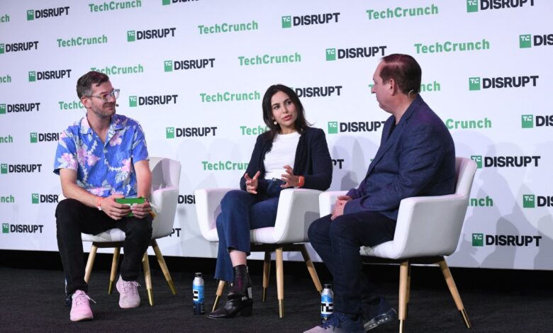 May Habib onstage at TechCrunch Disrupt 2023. AI Writer
