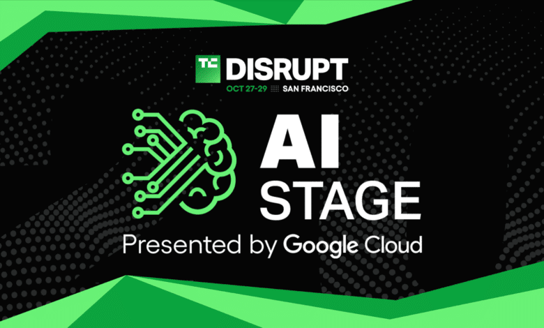 TechCrunch Disrupt 2025 AI Stage w/logo & White Google Cloud