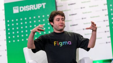 Dylan Field, CEO at Figma on the TechCrunch Disrupt stage in San Francisco on October 20, 2022. Image Credit: Haje Kamps / TechCrunch