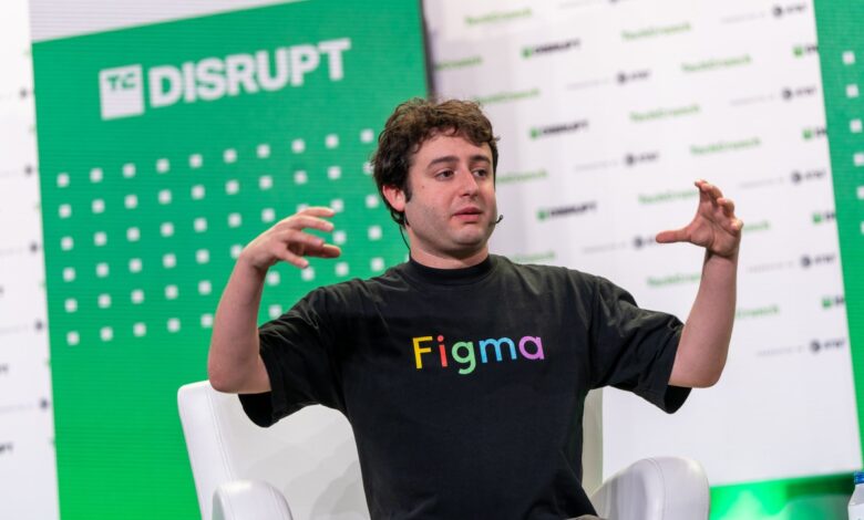 Dylan Field, CEO at Figma on the TechCrunch Disrupt stage in San Francisco on October 20, 2022. Image Credit: Haje Kamps / TechCrunch