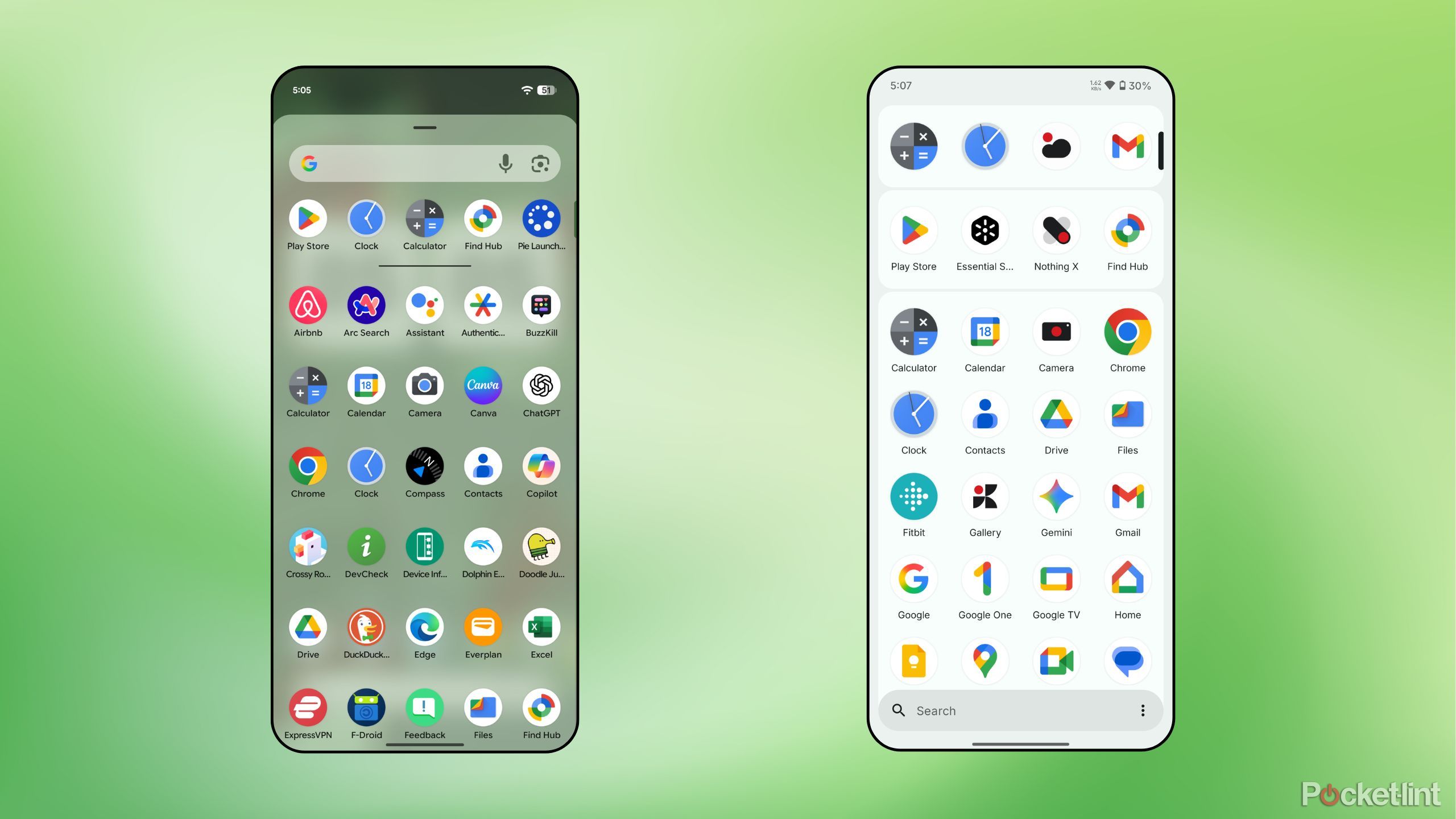 برنامه های پین اندرویدی در کشو برنامه