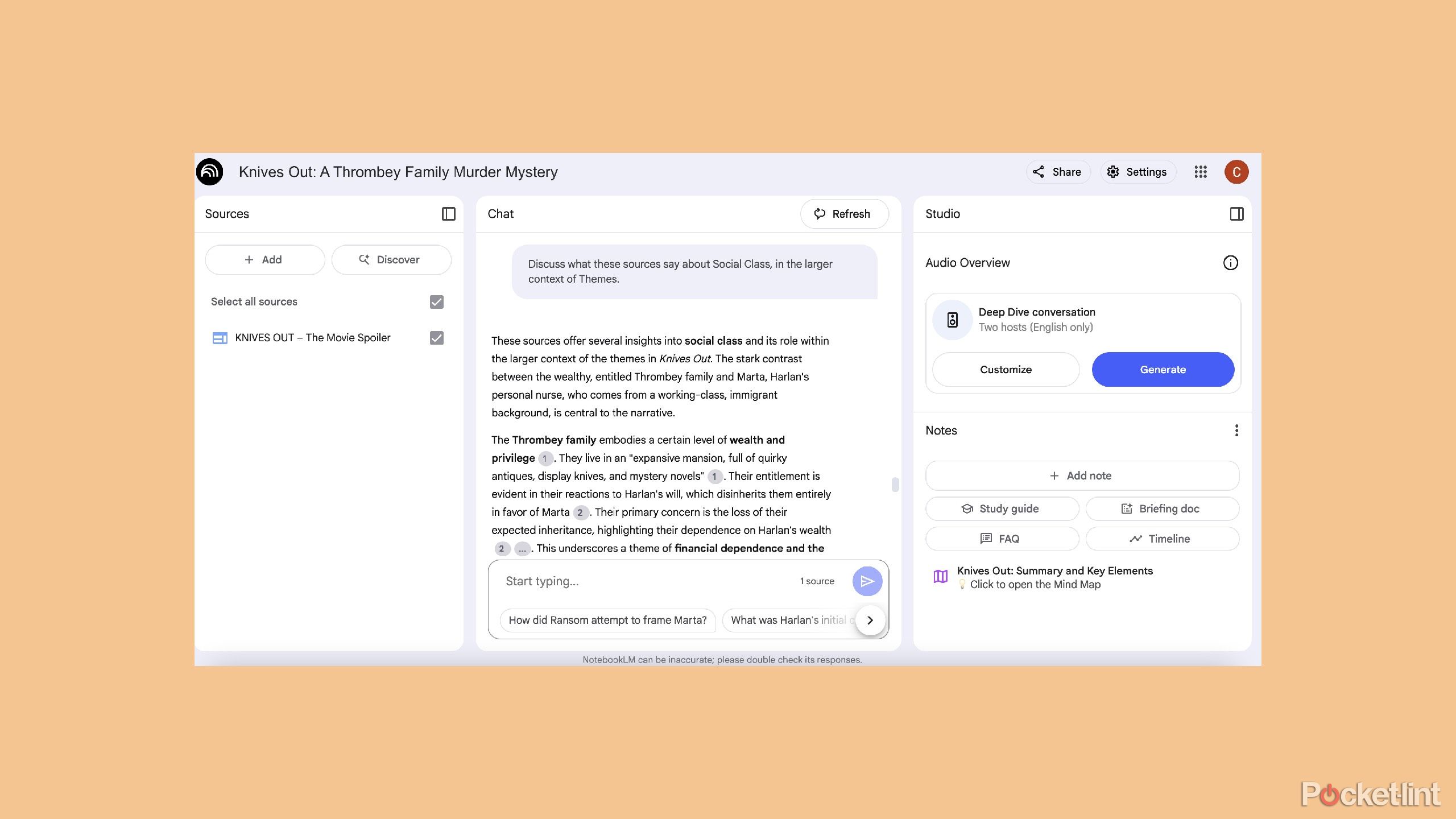 یادداشت های نقشه ذهن در Notebooklm