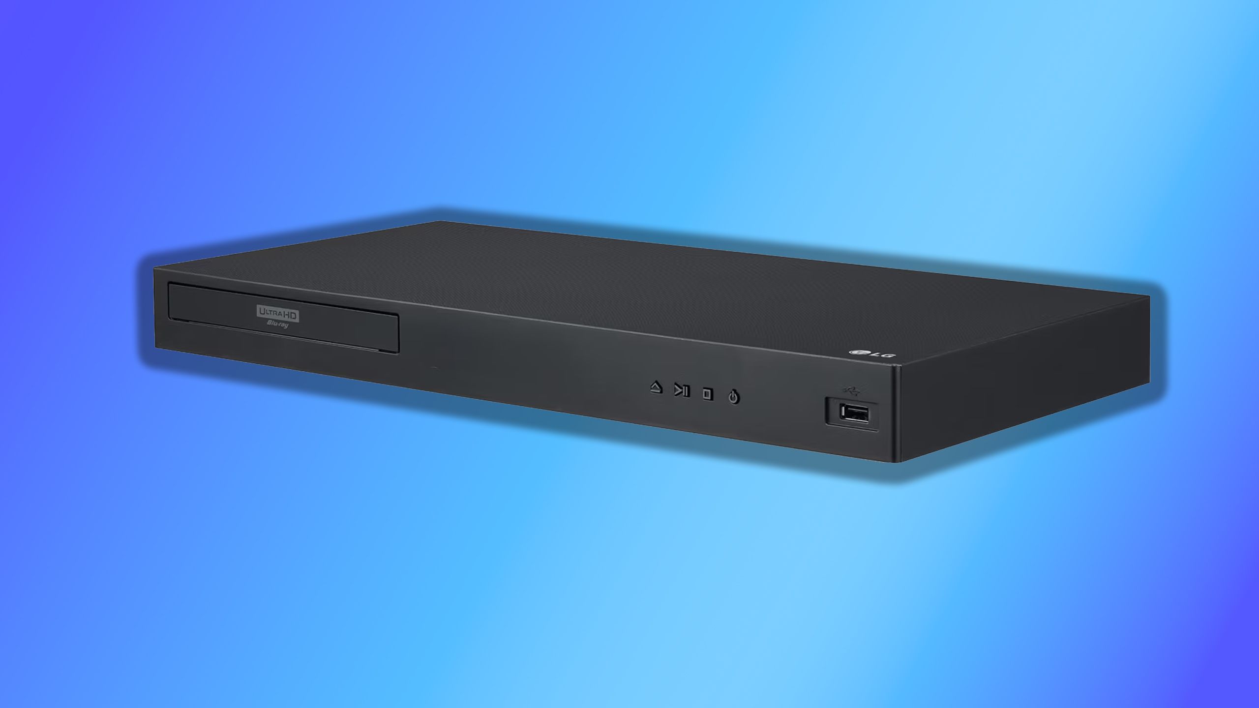 پخش کننده دیسک LG UBK90 در پس زمینه آبی