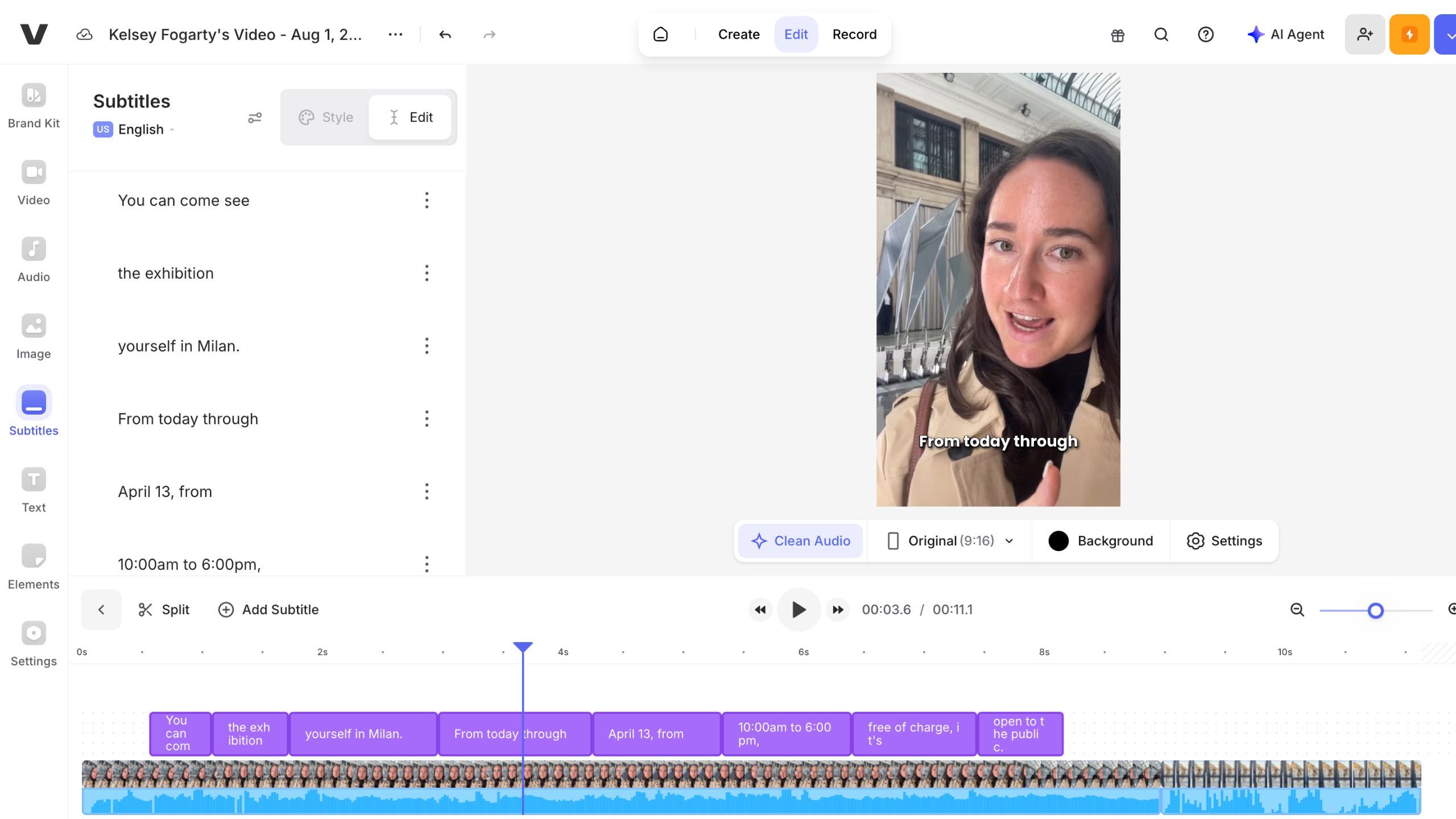 ویرایشگر ویدیوی Veed.io. 
