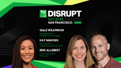 TechCrunch Disrupt 2025 Gale Wilkinson, Erik Allebest, Kay Makishi