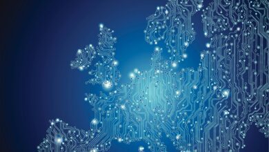 Europe Map Technology Background