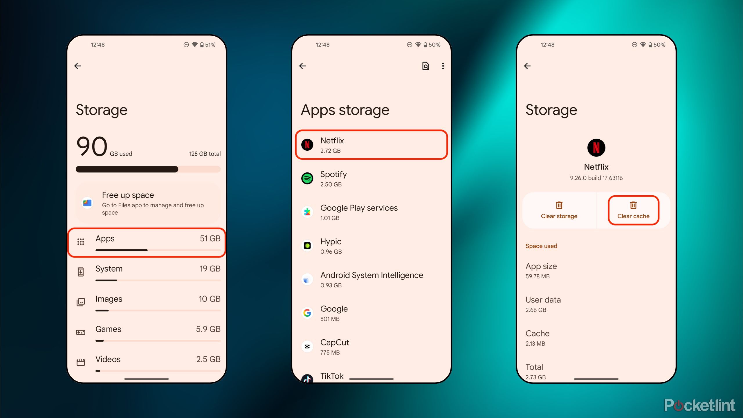 Android Clearing Cache Files تصاویر